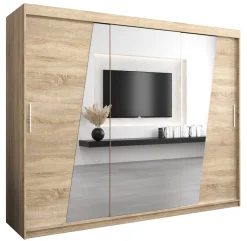 Szafa przesuwna Garderoba RHOMB 250 sonoma + sonoma