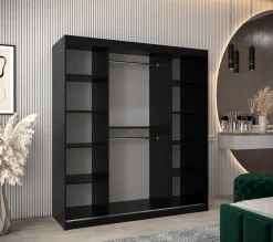 Szafa przesuwna garderoba ROMA 02 180 czarny + sonoma
