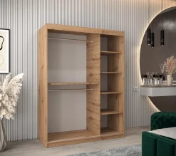 Szafa przesuwna garderoba ROMA 01 150 artisan + czarny