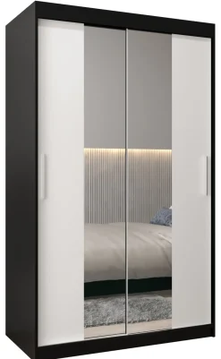 Szafa przesuwna Garderoba Tokyo 1 120 czarny + biały