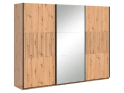 Szafa przesuwna Lamea 270 cm z lustrem dąb artisan