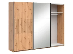 Szafa przesuwna Lamea 270 cm z lustrem dąb artisan