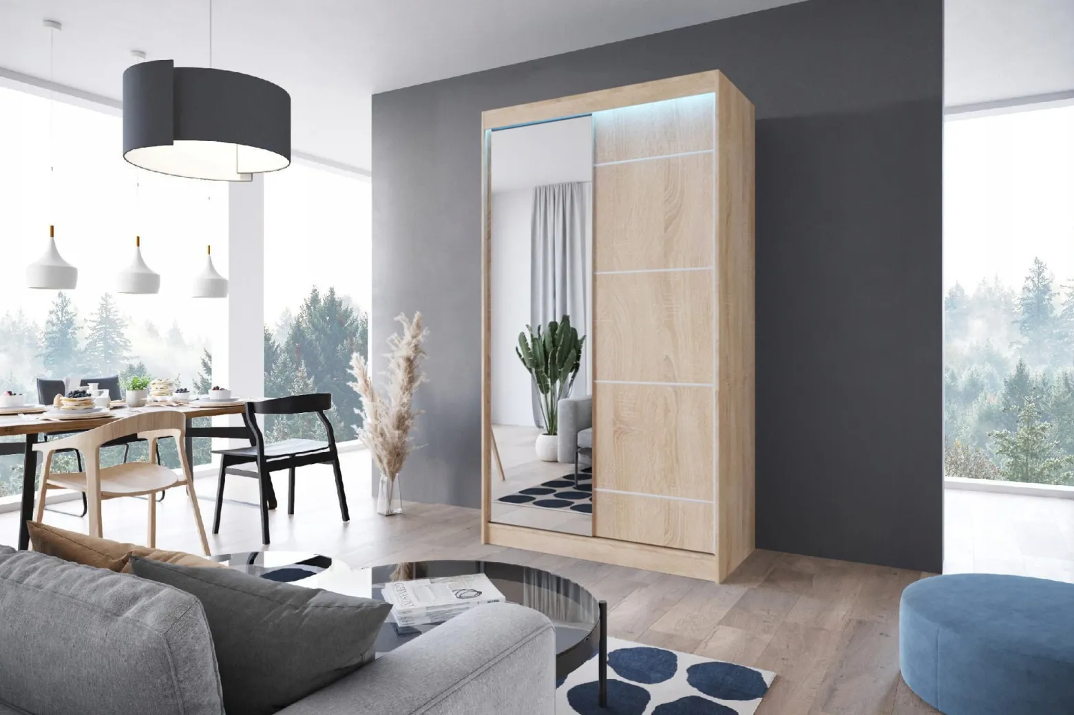 Szafa przesuwna LOKO5 120cm sonoma