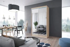 Szafa przesuwna LOKO3 dąb sonoma z lustrami 120 cm