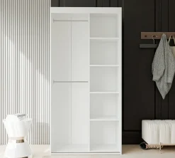 Szafa przesuwna LUNA 100 cm - biała/dąb sonoma