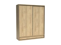Szafa Przesuwna MILAN 177 cm Natural Hikora 2 Szuflady Wieszak Nowoczesna
