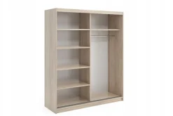 Szafa przesuwna NIKO 120cm sonoma + srebrne dodatki