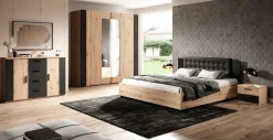Szafa przesuwna SELMA SG18 dąb artisan / czarny