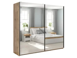Szafa przesuwna Tetrix 220 cm z lustrem dąb wotan