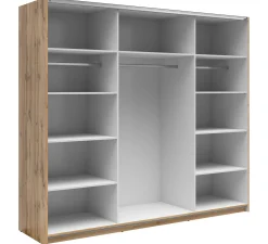 Szafa przesuwna Tetrix 220 cm z lustrem dąb wotan