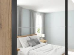 Szafa przesuwna Tetrix 220 cm z lustrem dąb wotan