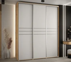Szafa przesuwna 45 wysoka Davos 10 200 artisan+biały+srebrny