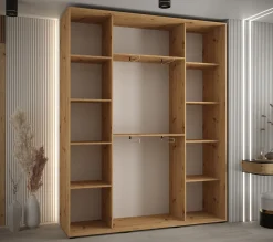 Szafa przesuwna 45 wysoka Davos 10 200 artisan+biały+srebrny