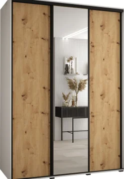 Szafa przesuwna 60 wysoka Davos 3 180 biały+artisan+czarny