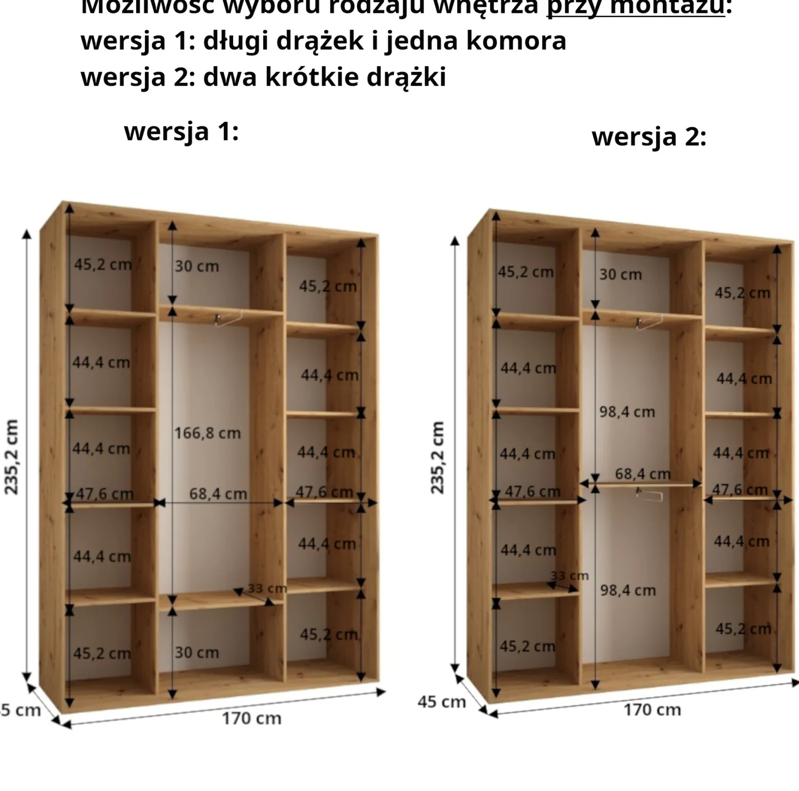 Szafa przesuwna 45 wysoka Davos 11 170 artisan+artisan+czarn