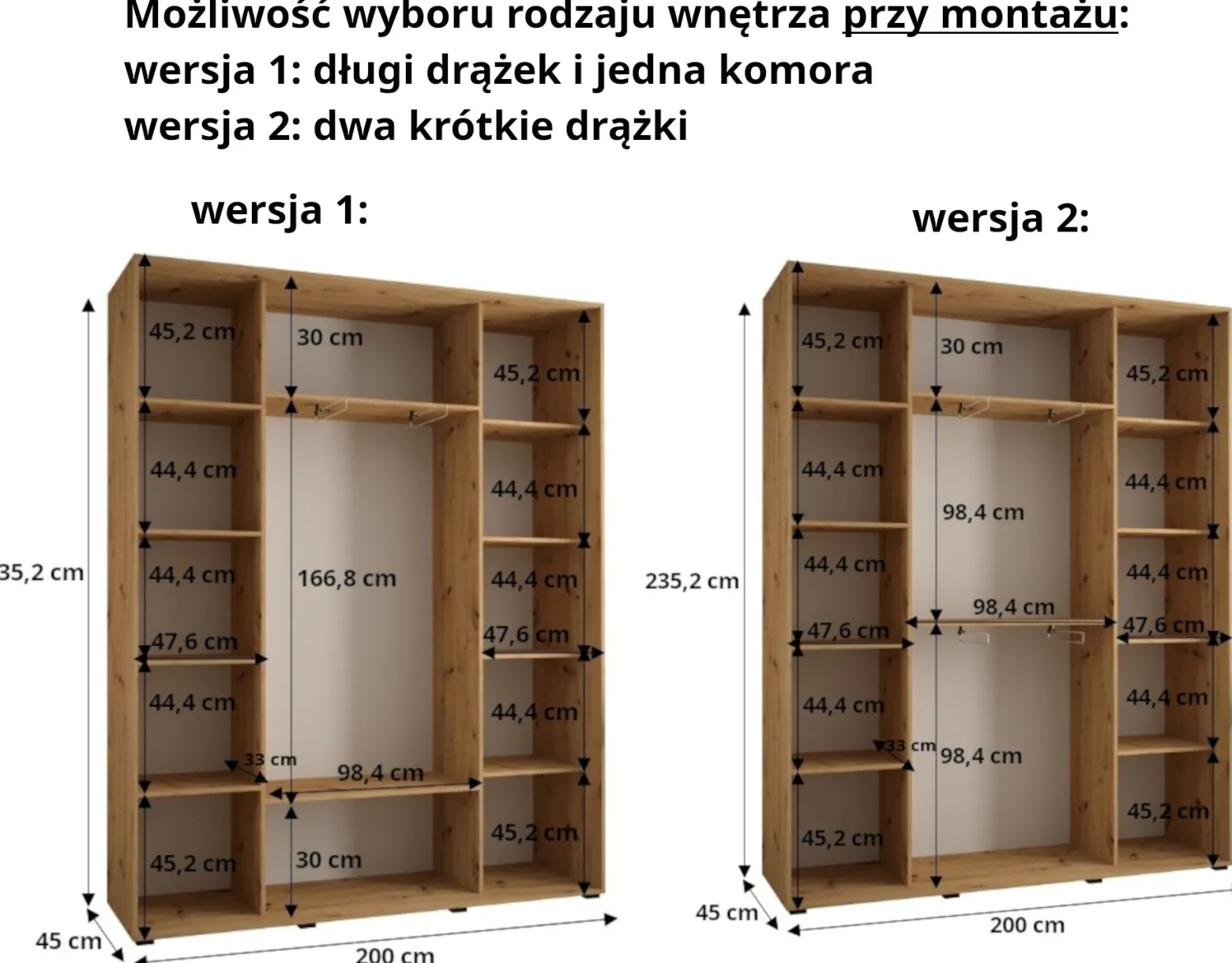 Szafa przesuwna 45 wysoka Davos 1 200 artisan+czarny+czarny