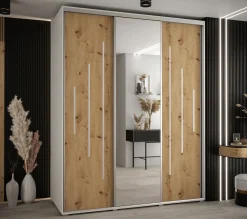 Szafa przesuwna 60 wysoka Davos 13 200 biały+artisan+srebrny