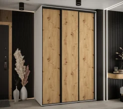 Szafa przesuwna 60 wysoka Davos 1 160 biały+artisan+czarny