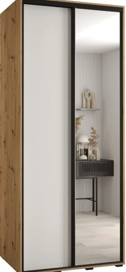 Szafa przesuwna 60 wysoka Davos 3 120 artisan+biały+czarny