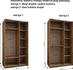 Szafa przesuwna 64 wysoka Lux 4 130 biały+artisan+srebrny