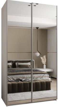 Szafa przesuwna 64 wysoka Lux 2 130 biały+artisan+srebrny