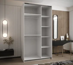 Szafa przesuwna 64 wysoka Lux 2 130 biały+artisan+srebrny