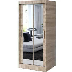 Szafa przesuwna 2x Lustro 90x200 Karl , Dąb Sonoma