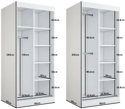 Szafa przesuwna 2x Lustro 90x200 Karl , Dąb Sonoma