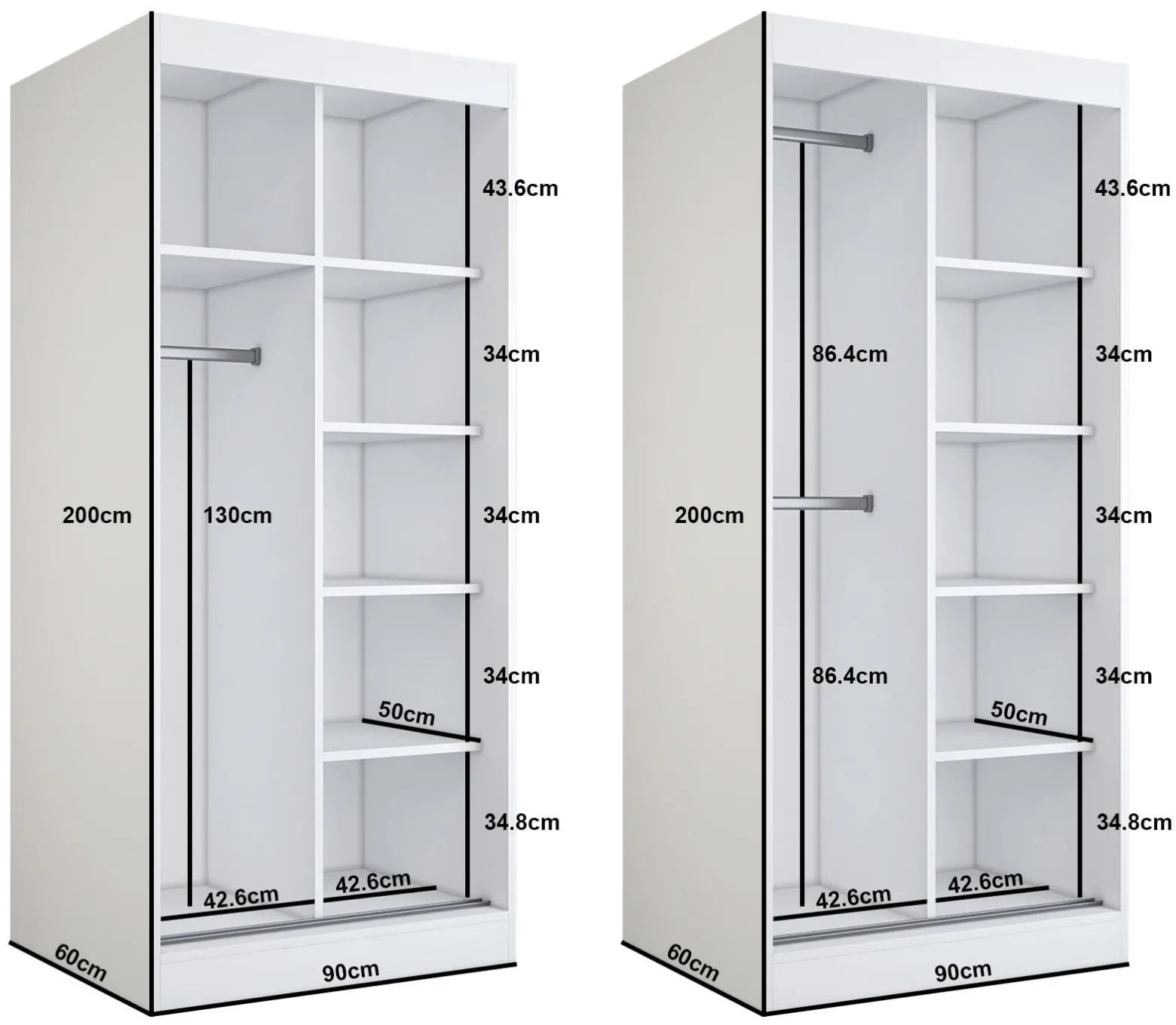 Szafa przesuwna 2x Lustro 90x200 Karl , Dąb Sonoma