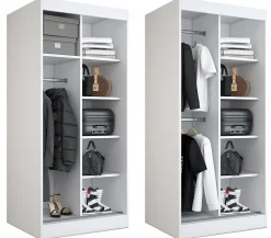 Szafa przesuwna 1x Lustro 90x200 Ralf, Antracyt Mat / Dąb Artisan