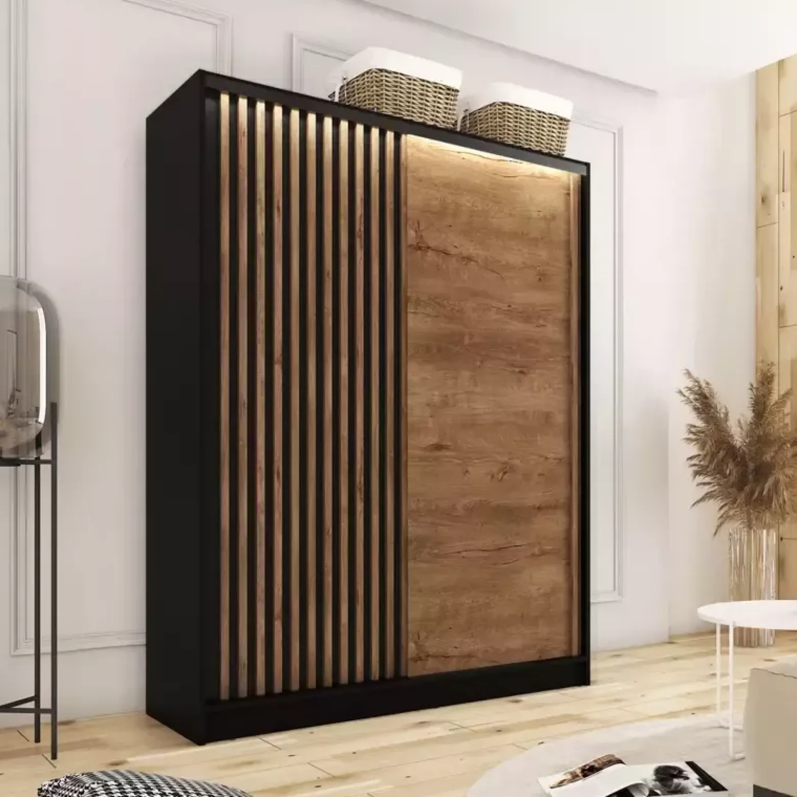 Szafa przesuwna z lamelami 150 cm LAMEL 3D Lefkas