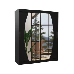 Szafa przesuwna z lustrem BALTIMORE 180 Black