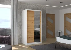 Szafa przesuwna z lustrem BAROS 100 White