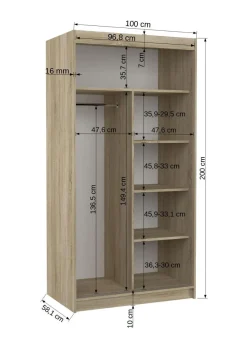 Szafa przesuwna z lustrem BAROS 100 White