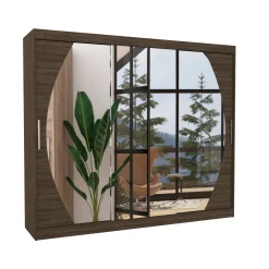 Szafa przesuwna z lustrem CAMBE 250 Choco