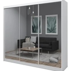 Szafa przesuwna z lustrem DEBRA 240 cm grafit