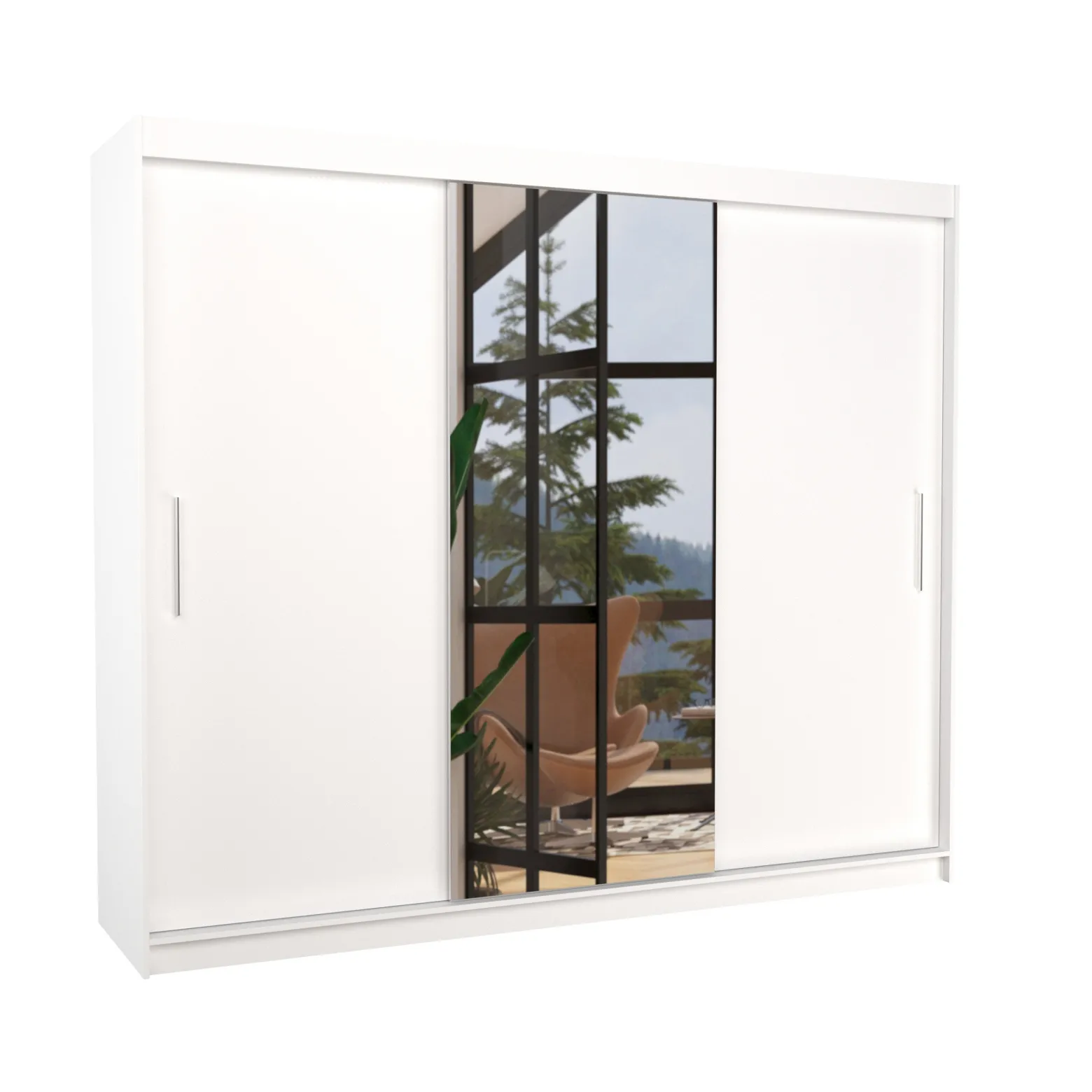 Szafa przesuwna z lustrem DENIS 250 White