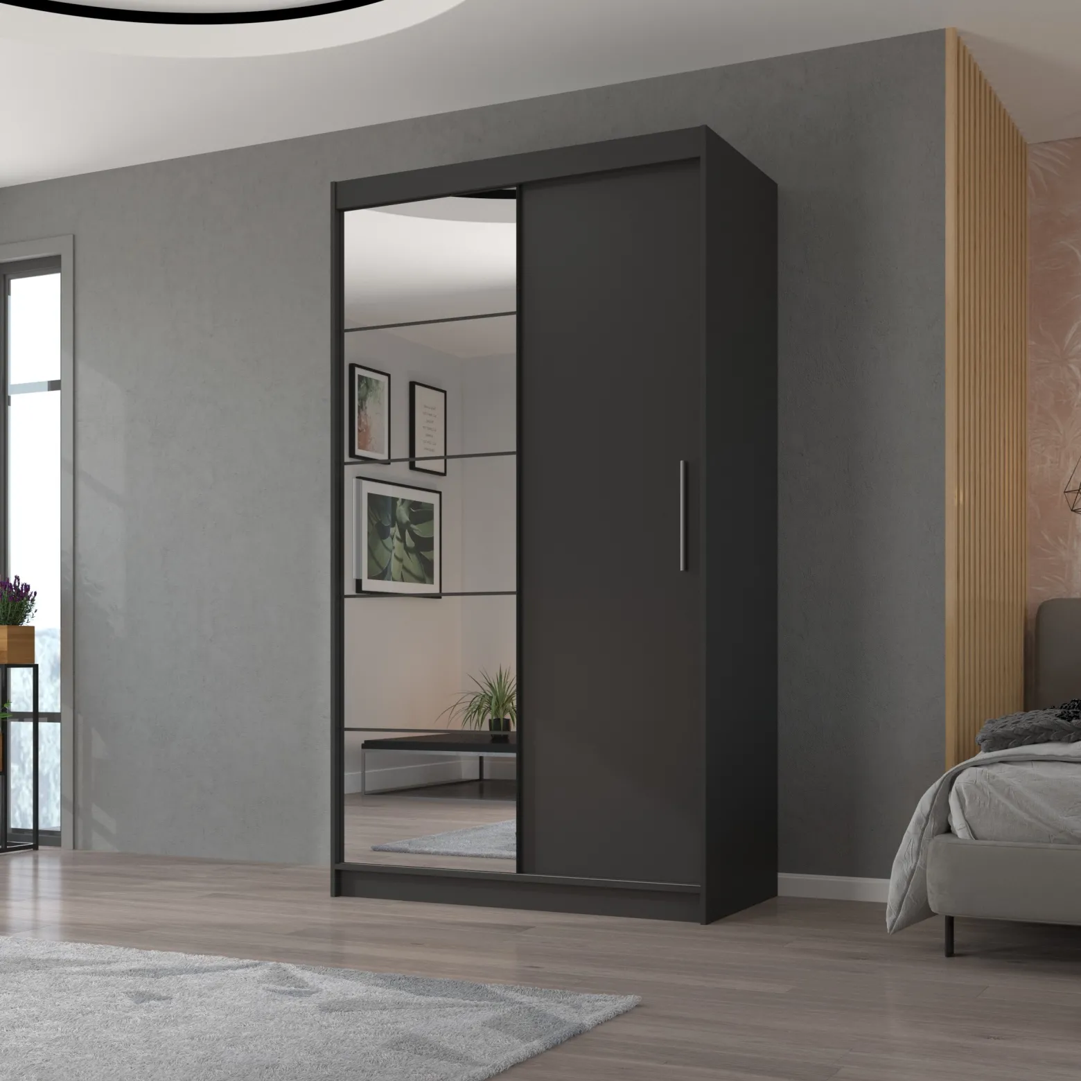Szafa przesuwna z lustrem ESTI 120 White