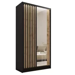 Szafa przesuwna z lustrem i lamelami 100 cm LAMEL 3D Wotan