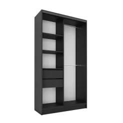 Szafa przesuwna z lustrem i lamelami 100 cm LAMEL 3D Wotan