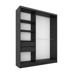 Szafa przesuwna z lustrem i lamelami 150 cm LAMEL 3D Biały