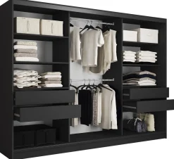 Szafa przesuwna z lustrem lamele 280 cm LOFT wotan