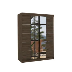 Szafa przesuwna z lustrem NORDIC 150 Choco