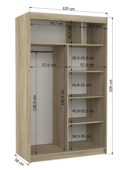 Szafa przesuwna z lustrem TEXAS 120 White