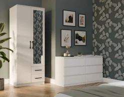 Szafa Romana 80 lustro 2 szuflady 80cm biała