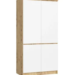 Szafa S90 4 drzwi AKORD Dąb Artisan, Biała 90x51x180 cm