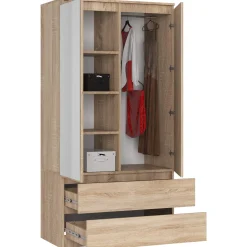 Szafa S90 2D 2Sz 2 Lustro Clp Pk Sonoma