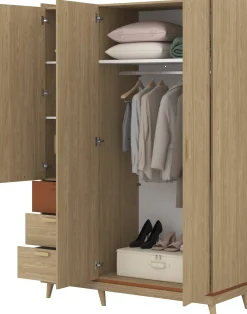 Szafa trzydrzwiowa 143 cm do sypialni SCANDI