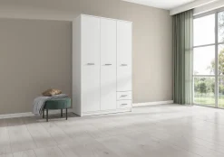 Szafa trzydrzwiowa Nepo Plus 118 cm z szufladami biała