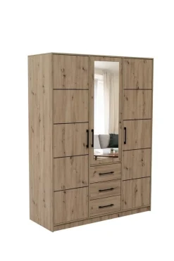 Szafa trzydrzwiowa z lustrem COSTARICA 3D / dąb artisan